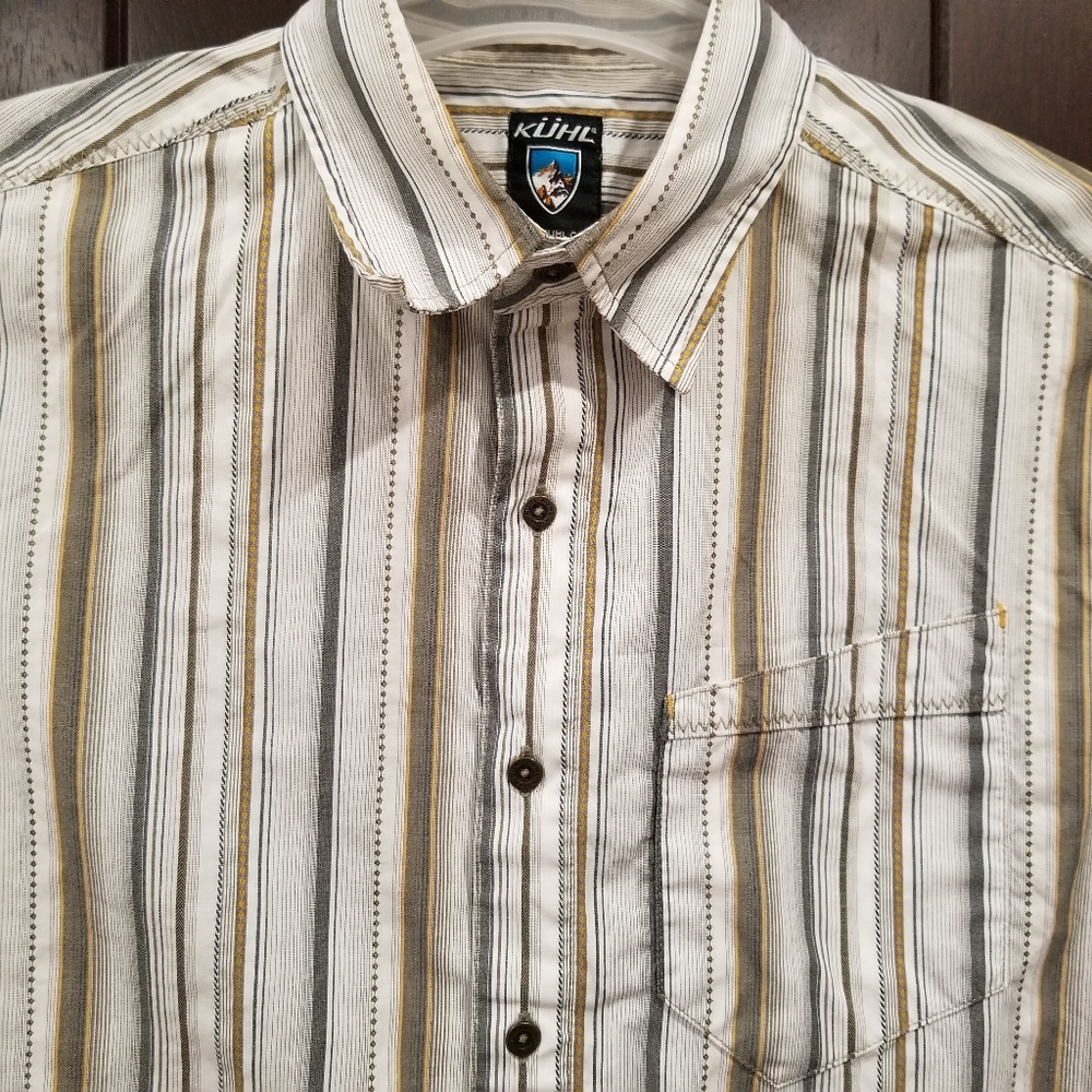 KUHL Suncel Striped Short Sleeve Button Down Shirt